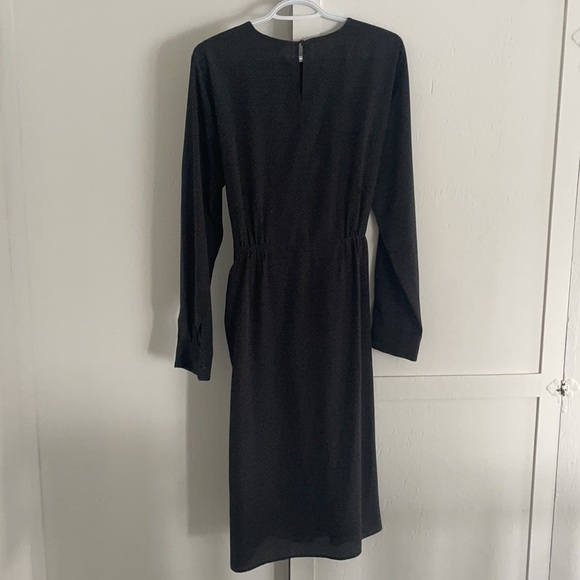 NWT MaxMara 100% silk black dress w/ white polka dots. Size 12 - Picture 3 of 3